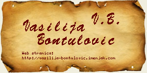 Vasilija Bontulović vizit kartica